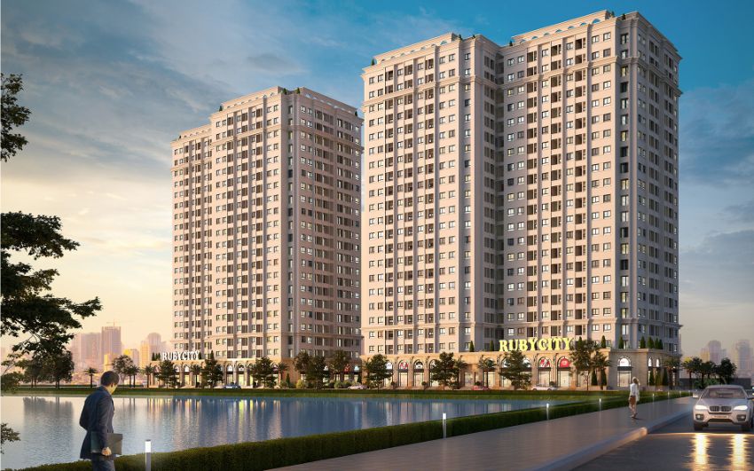 Dự án Ruby City CT3 tọa lạc ở khu đất CT3 dọc con đường phường Phúc Lợi