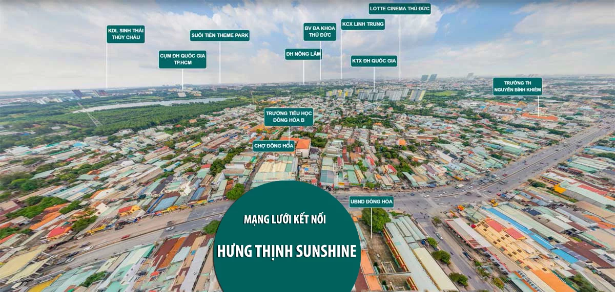 Liên kết vùng Dự án căn hộ Hưng Thịnh Sunshine Đông Hòa, Dĩ An, Bình Dương