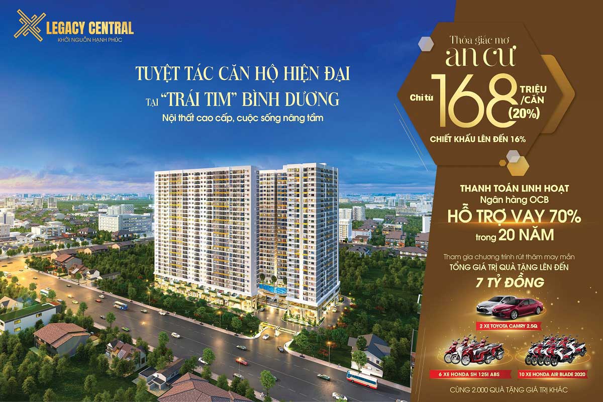 Phối cảnh dự án căn hộ Legacy Central Kim Oanh Thuận An Bình Dương