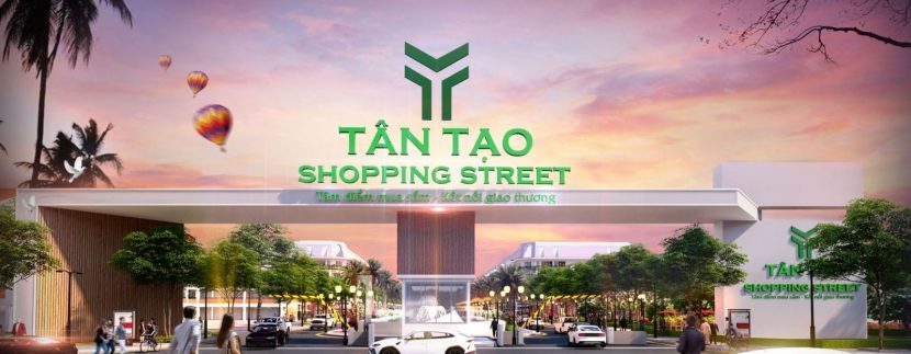 Cổng chào dự án đất nền Tân Tạo Shopping Street Đức Hòa Long An