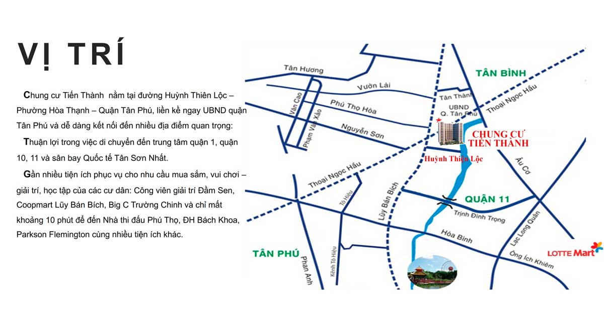 Vị trí dự án căn hộ chung cư Tiến Thành quận Tân Phú