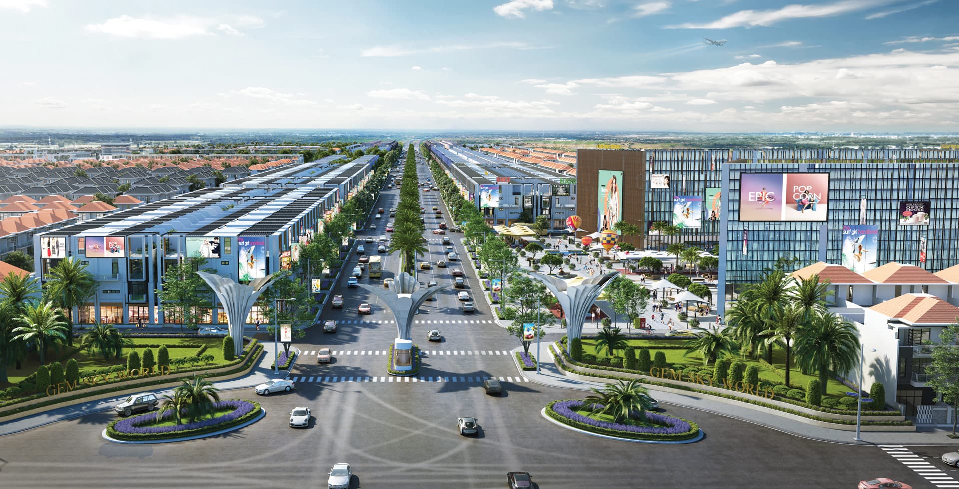 Đại lộ GoldSilk Boulevard Gem Sky World Đất Xanh Long Thành