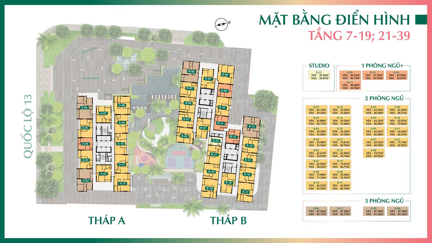 Mặt bằng căn hộ Emerald Boulevard