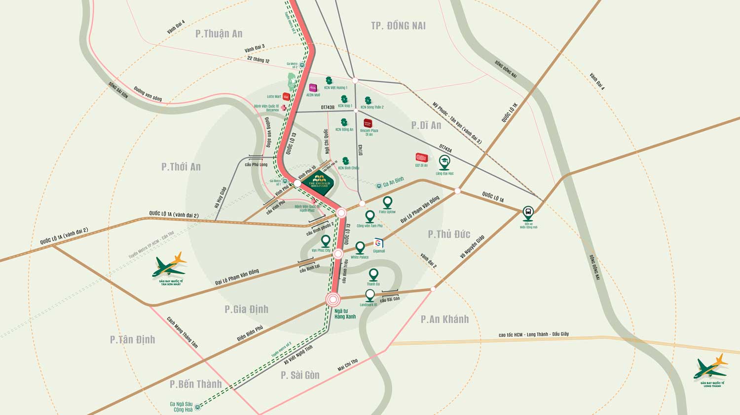 Vị trí dự án Emerald Boulevard Bình Dương